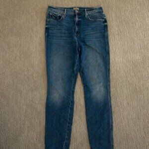 MOTHER Double Swooner Skinny Jeans in Classic Blue